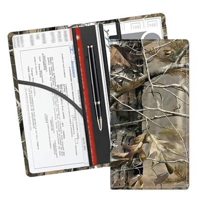 Leather Car Registration and Insurance Card Holder, Cute Car Accessories Vehicle Glove Box Car Organizer for Documents, Cards, License Woodland Camouflage Pattern - color: Woodland Camouflage Pattern