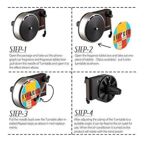 Maicican 12PCS Customizable Car Air Freshener Vent Clip, Pop Singer Album Cover Record Player Shape, Music Lover Gifts. (customization) - style: customization