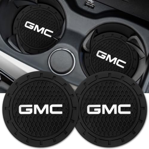 Car Cup Holder Coaster for GMC Sierra Denali Canyon Terrain Yukon Jimmy Acadia Recessed Silicone Cupholder Coaster Interior Accessories 2.75in 2Pack - color: Black-01