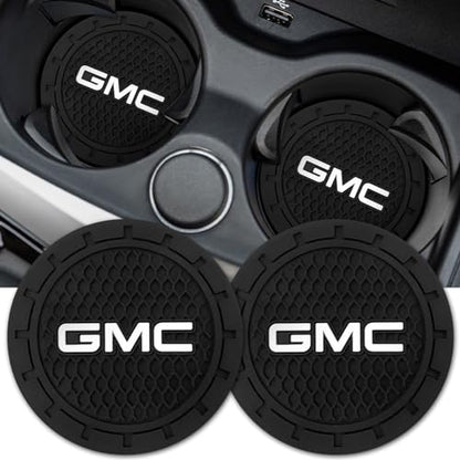Car Cup Holder Coaster for GMC Sierra Denali Canyon Terrain Yukon Jimmy Acadia Recessed Silicone Cupholder Coaster Interior Accessories 2.75in 2Pack - color: Black-01