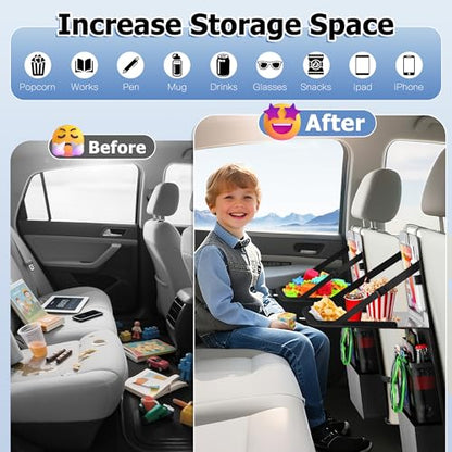 KaiCross Backseat Car Organizer with Upgraded Foldable Tray, Car Seat Organizer for Kids, Travel Accessories with 9 Storage Pockets,Car Seat Organizer Backseat with Touch Screen-1 Pack - size: 1 Pack