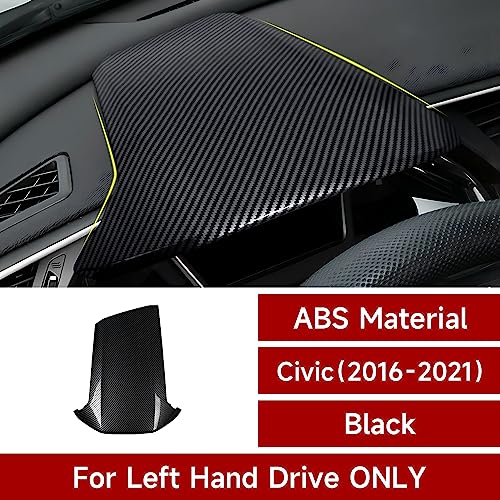 Car Dashboard Instrument Protective Cover Decals for 2016-2021 Honda Civic 10th Gen Accessories ABS Carbon Fiber Stickers - color: Dashboard Protector Cover