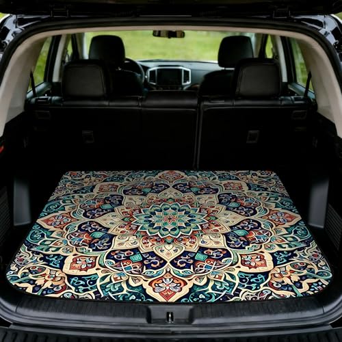 Car Trunk Mat - Universal Size 29" x 39", Bohemian Style Cargo Liner, Car Accessory for SUVs/Sedan/Wagons, Durable Protective Mat, Trunk Liner for Families/Travel Enthusiasts - style: Bohemian style-8