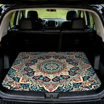 Car Trunk Mat - Universal Size 29" x 39", Bohemian Style Cargo Liner, Car Accessory for SUVs/Sedan/Wagons, Durable Protective Mat, Trunk Liner for Families/Travel Enthusiasts - style: Bohemian style-8