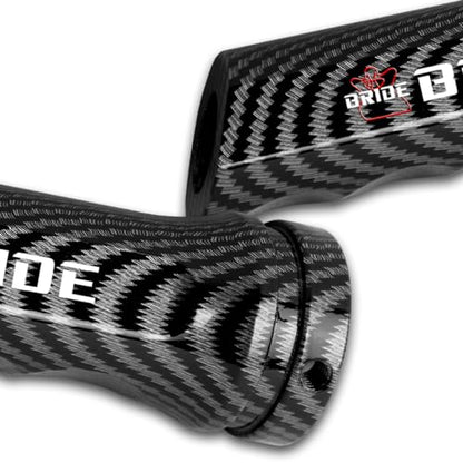 W-POWER Universal Auto Car Aluminum Handbrake Cover Hand Brake Sleeve Handle Protector (JDM Bride - Carbon Look)