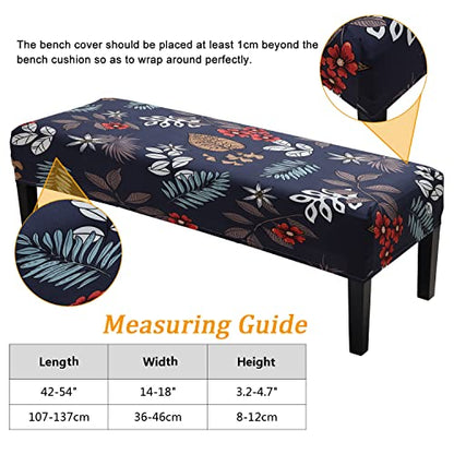 Fuloon Stretch Dining Bench Cover, Anti-Dust Removable Bench Slipcover Washable Seat Cushion Protector for Bedroom, Kitchen, Hotel, Banquet (Dark Blue) - color: Dark Blue