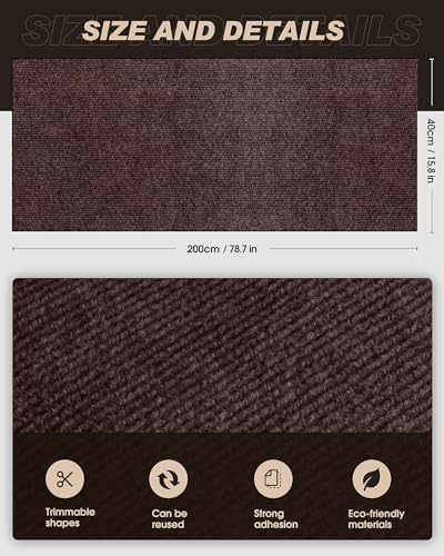VIVOYAN 78.7"x15.8" Cat Scratch Mat,Trimmable Self-Adhesive Carpet,DIY Climb Cat Scratcher for Cat Couch Furniture or Wall Protector,Covering Cat Tower,and Replacement Pads (Brown) - color: Brown