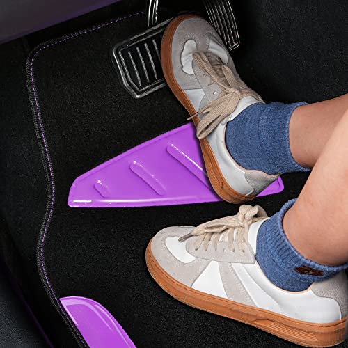 CAR PASS Jelly Waterproof Universal Fit Car Floor Mats, Girly Car Carpet Mats with Anti-Slip Nibbs Backing & Driver Heel Pad Fit for SUV, Vans, sedans, Trucks,Cute car mats of 4pcs for Women (Purple) - color: Purple Gel
