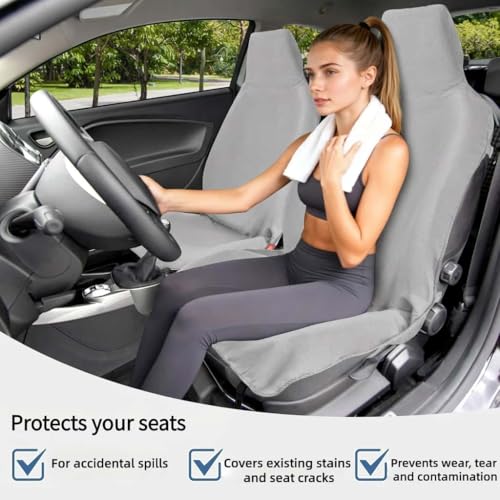 Car Seat Cover, Premium Auto Seat Towel Fit Cars SUV Trucks, Ideal Gift for Active People Who Work Sweat Swim Run Beach, Grey - color: Gray, size: 1pack