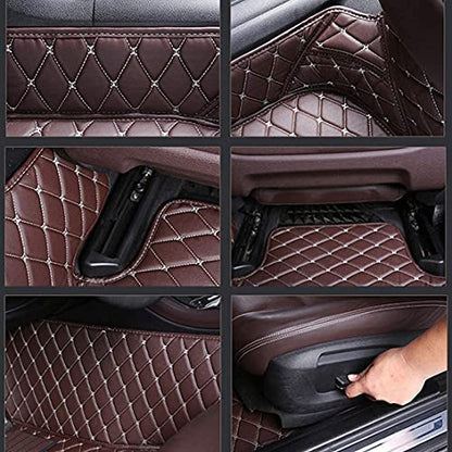 Custom Making Car Floor Mats for 97.5% Car Model Luxury Leather All Weather Waterproof Anti-Skid Full Coverage Liners (Black and Blue) - color: Black and Blue