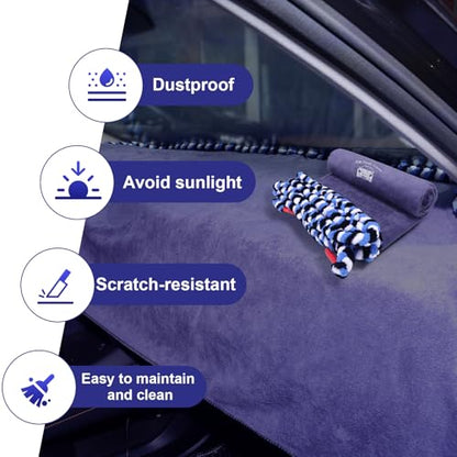 Car Window Tinting Dashboard Protecting Microfiber Towel, 2-in-1 Super Absorbent Fusion Towel Dash Cover and Soak Rope Tool for Vehicle Windshield Scratch-Free Tint Tools