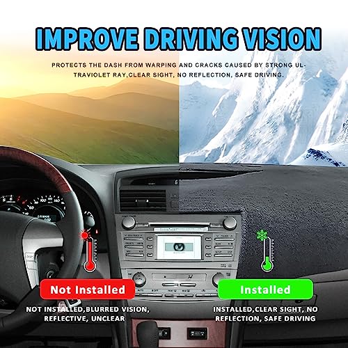 POSAID for Toyota Camry Dash Cover 2011 2010 2009 2008 2007 Dashboard Cover Mat Custom Fit Toyota Camry 2011-2007, Black - color: 07-11 Black, size: 2007-2011