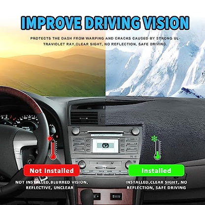 POSAID for Toyota Camry Dash Cover 2011 2010 2009 2008 2007 Dashboard Cover Mat Custom Fit Toyota Camry 2011-2007, Black - color: 07-11 Black, size: 2007-2011