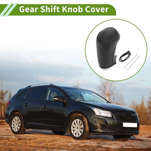 Gear Shift Knob Cover for Chevrolet Malibu 2016-2020 Anti-Slip Black Stick Shifting Handle Protector Faux Leather 1 Pc