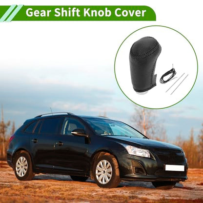 Gear Shift Knob Cover for Chevrolet Malibu 2016-2020 Anti-Slip Black Stick Shifting Handle Protector Faux Leather 1 Pc
