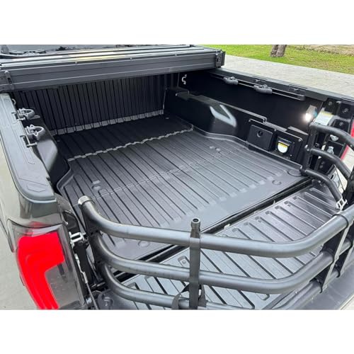 IKON MOTORSPORTS TPE Truck Bed Mat, Compatible with 2005-2023 Toyota Tacoma 5' Short Bed, Custom Fit All Weather Protection Heavy Duty 3D Molded Rear Cargo Trunk Tray Mat Protector Liner 1PC, Black