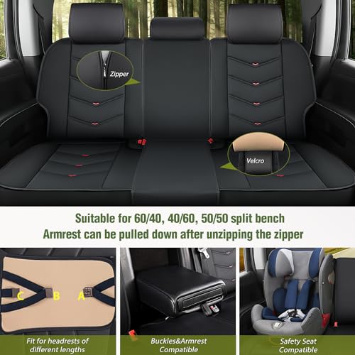 Nilight Car Seat Covers Custom Fit 2007-2024 Chevy Silverado GMC Sierra 1500 2500HD 3500HD Double Extended Crew Cab Waterproof Faux Leather Cushion Full Set for Pickup Truck - color: Full Sets 5 Seat, style: Chevy Silverado/GMC Sierra 2007-2024