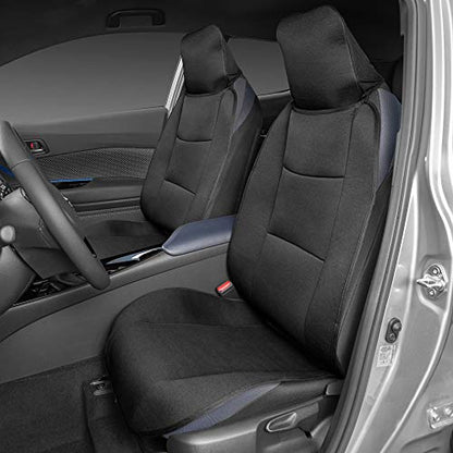BDK EasyFit Car Seat Covers for Front Seats, Black – Front Seat Cover Set with Integrated Headrest Cover, Quick Slip-On Installation, Fits Most Car Truck Van SUV - color: Black