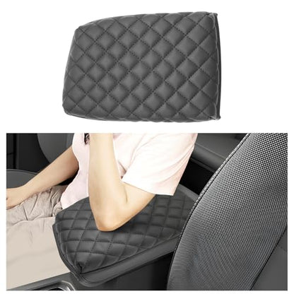 SXCY for 2024 2025 2026 VW Taos Armrest Cover for Volkswagen Taos 2024 2025 2026 Accessories 2022 2023 2024 2025 2026 Taos Center Console Cover 2024-2026 Taos Middle Console Cover (Black Leather Pad) - color: 2022-2025 2026 Taos (Add Pad)