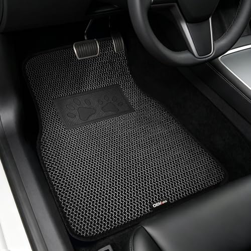 Universal Car Floor Mats, 3D Mesh Fabric All Weather Waterproof Car Floor Liners,With Anti-Slip Granule Backing&Driver Heel Pad,Efficient Dust&Dirt Resistant for Sedan,SUV,Truck,Van,Set of 4pcs - color: 3D Mesh Fabric