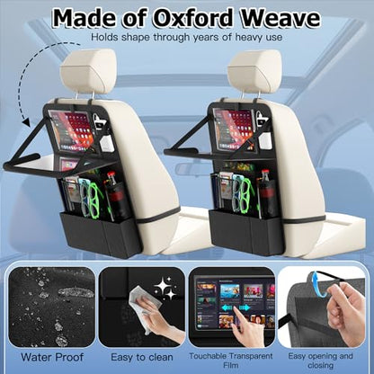 KaiCross Backseat Car Organizer with Upgraded Foldable Tray, Car Seat Organizer for Kids, Travel Accessories with 9 Storage Pockets,Car Seat Organizer Backseat with Touch Screen-1 Pack - size: 1 Pack