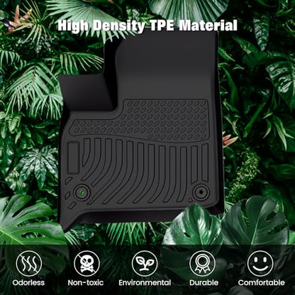 FREEMOTOR802 Compatible With 2018-2024 Chevrolet Traverse 7 Seats Floor Mats, Black 3D Molded Carpets Liner 1st 2nd Row Front Rear Protection Pad 4PC TPE Thermo Plastic Elastomer All Weather Protector - size: For Chevrolet Traverse 7 Seats 2018-2024