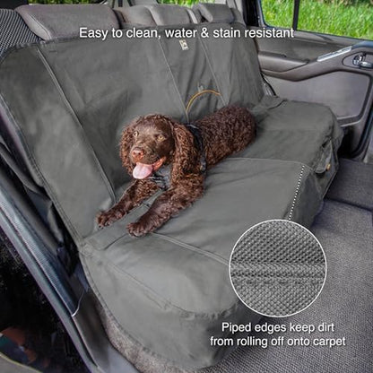 Kurgo Wander Bench Seat Cover, Dog Car Seat Protector, Waterproof & Stain-Resistant, Secure Fit, Charcoal Grey