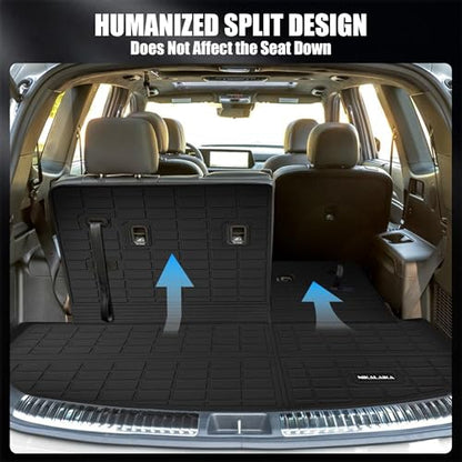Floor Mats & Trunk Mat for All-New 2024 2025 Chevrolet/Chevy Traverse (7 Seats) with Backrest Mat All Weather Protection TPE Rubber Full Set Floor Liners Automotive Accessories, Black - size: Full Set Mats for 2024-2025 Traverse 7 Seats