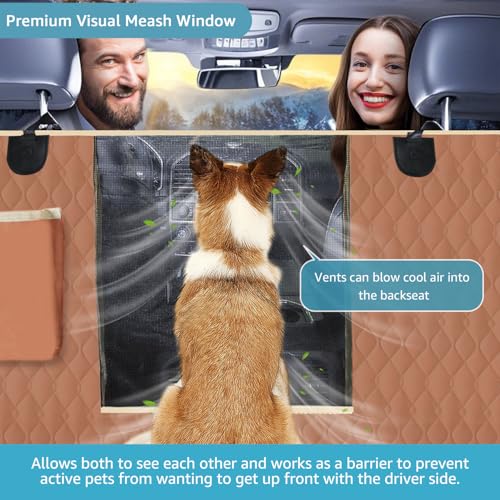 Lassie XL Truck Dog Seat Cover Back Seat with 2 Seat Belts, Dog Car Hammock for Large SUV and Trucks Compatible with F150 F250/Chevrolet Silverado/Ram Pickup/GMC Sierra/Toyota Tundra and Crew Cab - color: Brown, size: Truck