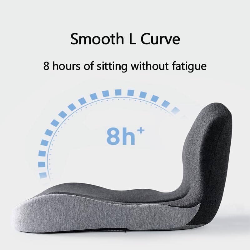 Orthopedic Cushion,Back and Seat Cushion, Soothe+ Cushion, Memory Foam L-Shaped Integrated Seat Cushions Lumbar & Lower Back Support for Office Chair, Car (Dark Grey-b) - color: Dark Grey-b