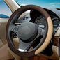 Steering Wheel Cover, Microfiber Leather Splicing with Classic Embossing,Contrasting Colors Anti-Slip Breathable Auto Car Steering Wheel Cover Fit 15 Inch Car Wheel Protector (Coffee&Beige) - color: Coffee&Beige
