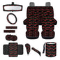 Wanyint Cherry Black Car Seat Covers Set - 14 Pcs, Includes Seat, Steering Wheel, Seat Belt, Trash Bin, Rear View Mirror, Armrest, Gear Shift Covers - color: Cherry Black