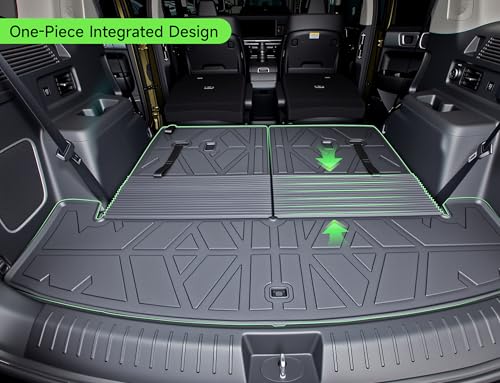 Cargo Trunk Mat with Backrest Mats for Hyundai Santa Fe 2024 2025 2026,All Weather Protection TPE Heavy Duty Cargo Liner Santa Fe Accessories,Black - size: Hyundai Santa Fe 2024-2026