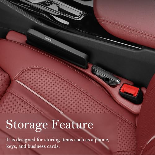 Car Seat Gap Filler 2-Pack, Universal Car Seat Gap Filler Organizer, Seat Gap Plug – Fills Gap Between Seat & Console (Red) - color: Red