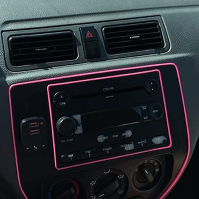 TIKUN TECH Pink Car Interior Decorative Molding Door Panel Gap Trim Strip (23Ft)