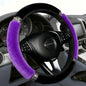 Fluffy Steering Wheel Cover, Universal 15 Inch Colorful Rhinestones Car Steering Wheel Cover, Sparkly Crystal Diamond Steering Wheel Protector for Women Girls,Purple - color: Purple