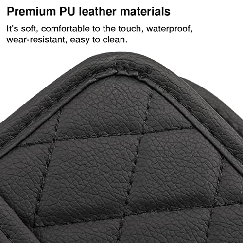 Car Back Seat Organizer, Hanging PU Leather Car Storage Bag, Compatible with Most Vehicles Interior Accessories Organizer (Black(2Pack))