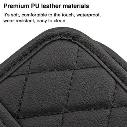 Car Back Seat Organizer, Hanging PU Leather Car Storage Bag, Compatible with Most Vehicles Interior Accessories Organizer (Black(2Pack))