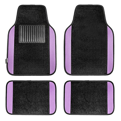 FH Group Automotive Floor Mats – Universal Fit Premium Carpet Car Mats with Driver Heel Pad, Full Set for Cars, SUVs & Trucks - Purple - color: Purple