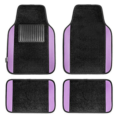 FH Group Automotive Floor Mats – Universal Fit Premium Carpet Car Mats with Driver Heel Pad, Full Set for Cars, SUVs & Trucks - Purple - color: Purple