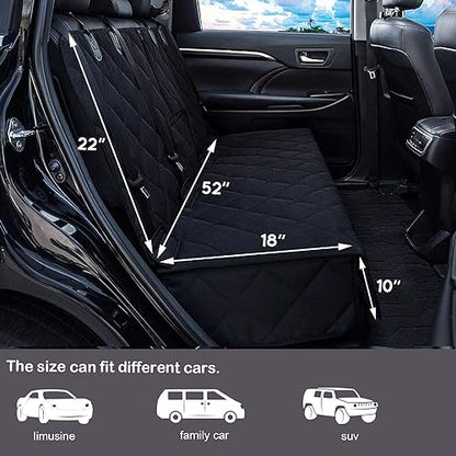 Bench Dog Car Seat Cover 100% Waterproof Heavy-Duty Nonslip Pet Car Seat Cover Protector for Fur & Mud Washable Backseat Dog Cover for Cars Armrest Compatible (Black EDG) (g3) - size: EDG Large-black