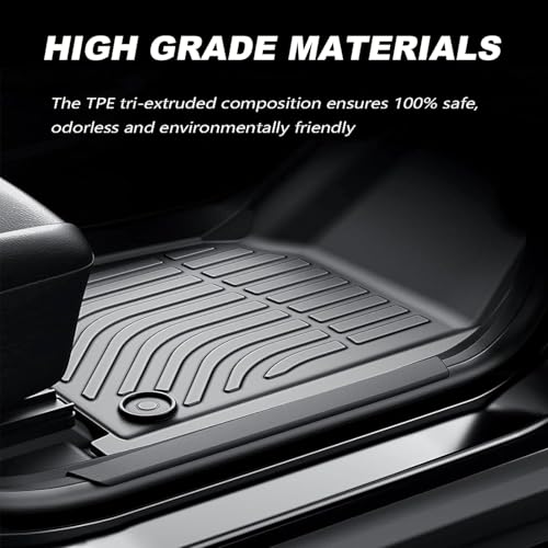 Floor Mats Compatible with 2010 2011 2012 2013 2014 2015 2016 2017 Equinox Terrain All-Weather TPE Rubber Floor Liners 2 Row Carpets Black