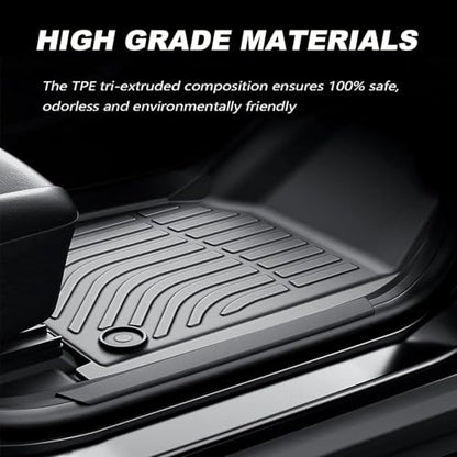 Floor Mats Compatible with 2010 2011 2012 2013 2014 2015 2016 2017 Equinox Terrain All-Weather TPE Rubber Floor Liners 2 Row Carpets Black