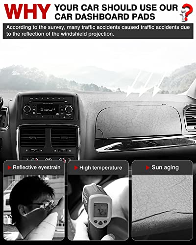 Autorder Dashboard Cover Mat for Dodge Grand Caravan 2011-2020 /Chrysler Town Country 2011-2016 Accessories Dash Cover Flannel Dash Mat Sunshade Glare UV Rays Protector - size: 2011-2020 Dodge Grand Caravan