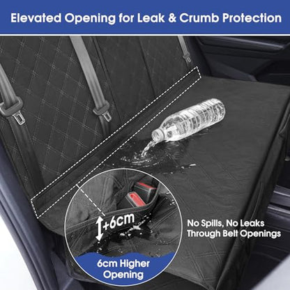 Upgraded 900D Heavy Duty Dog Back Bench Seat Cover, Car Seat Protector, Seatbelt & Armrest Compatible, Waterproof & Non‑Slip for Dogs & Kids, Fits Compact Cars and SUVs - size: Small-52"W