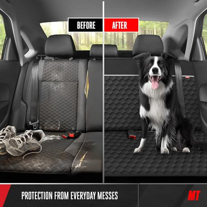 Motor Trend Dog Car Seat Cover for Back Seat - Waterproof Non-Slip Scratch-Resistant Back Seat Pet Cover for Dogs - Universal Fit Dog Accessories for Cars, Trucks, SUV, & Vans - Black - style: Rear Bench Cover
