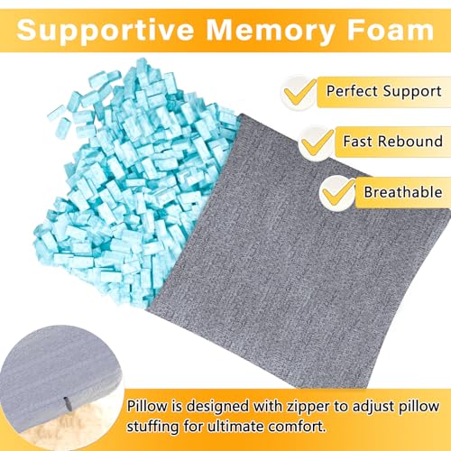 1 MIDDLE ONE 2 Pack Small Pillow, Cooling Memory Foam Mini Pillow 11 X 7 Inches for Sleeping, Travel, Neck, Knee Support, Tiny Cushion for Pet, Dogs (Grey) - color: Cooling Grey, size: 11x7 inch