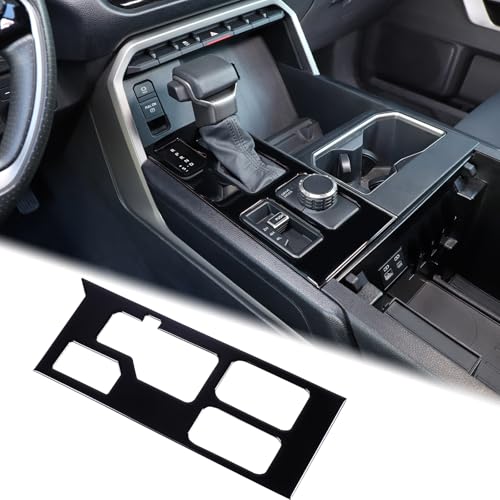 Aunginsy Car Central Control Gear Shift Panel Trim Cover Compatible with Toyota Tundra/Sequoia 2022-2024 2025 Gear Shifter Console Anti-Scratch Panel Frame Decorative Sticker Protection Accessories - color: Gloss Black, size: With 4WD