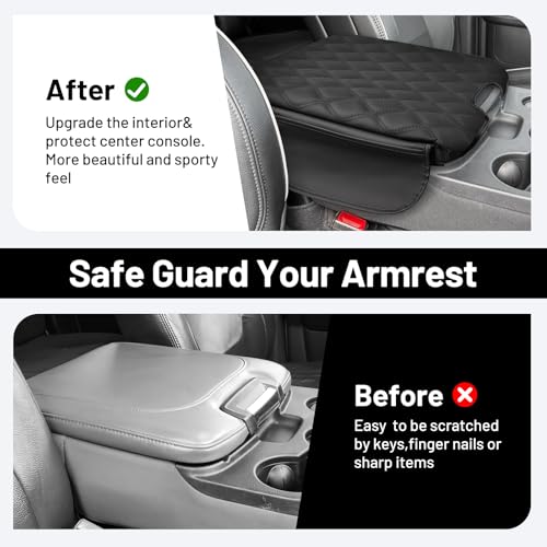 Autorder Center Console Cover for 2013-2018 Ram 1500&2013-2024 Dodge Ram 2500/3500/1500 Classic Model Accessories Armrest Cover Storage Bag Anti-Scratch Middle Console Pad Leather(Jump Seat Only) - size: 2013-2018 Dodge Ram 1500