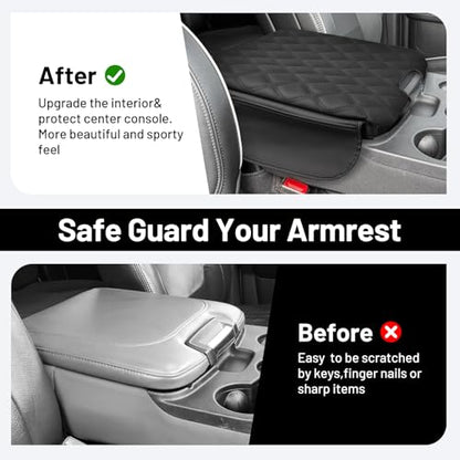 Autorder Center Console Cover for 2013-2018 Ram 1500&2013-2024 Dodge Ram 2500/3500/1500 Classic Model Accessories Armrest Cover Storage Bag Anti-Scratch Middle Console Pad Leather(Jump Seat Only) - size: 2013-2018 Dodge Ram 1500